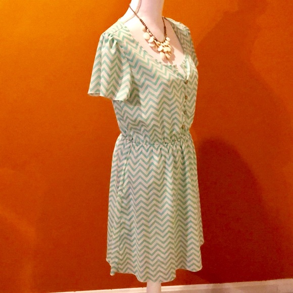 Geometric Chiffon Summer Dress - Picture 3 of 5